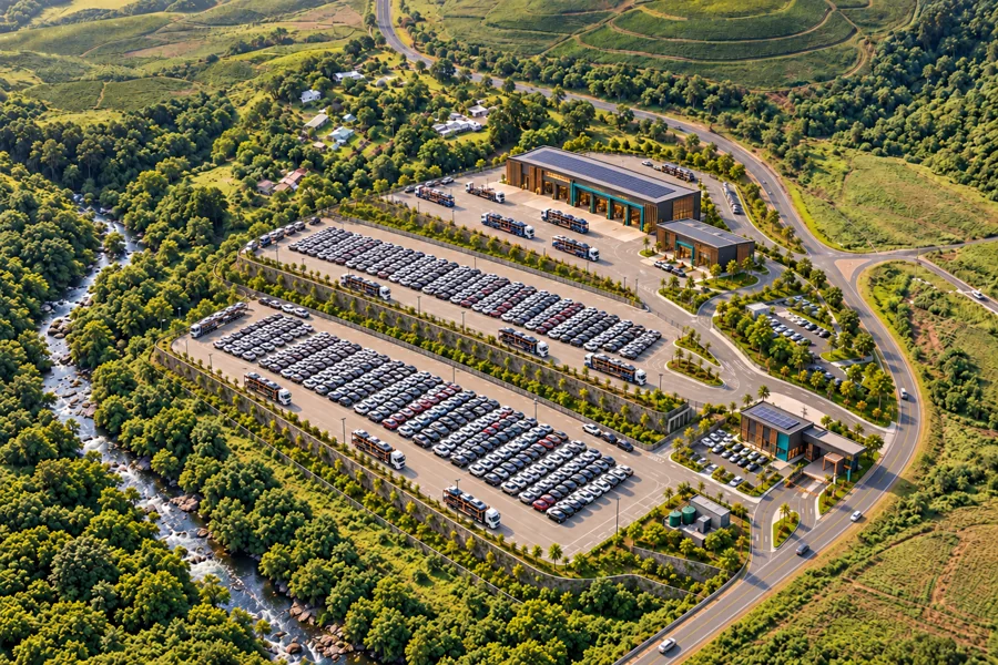 Architectural proposal visualisation: Automotive logistics campus