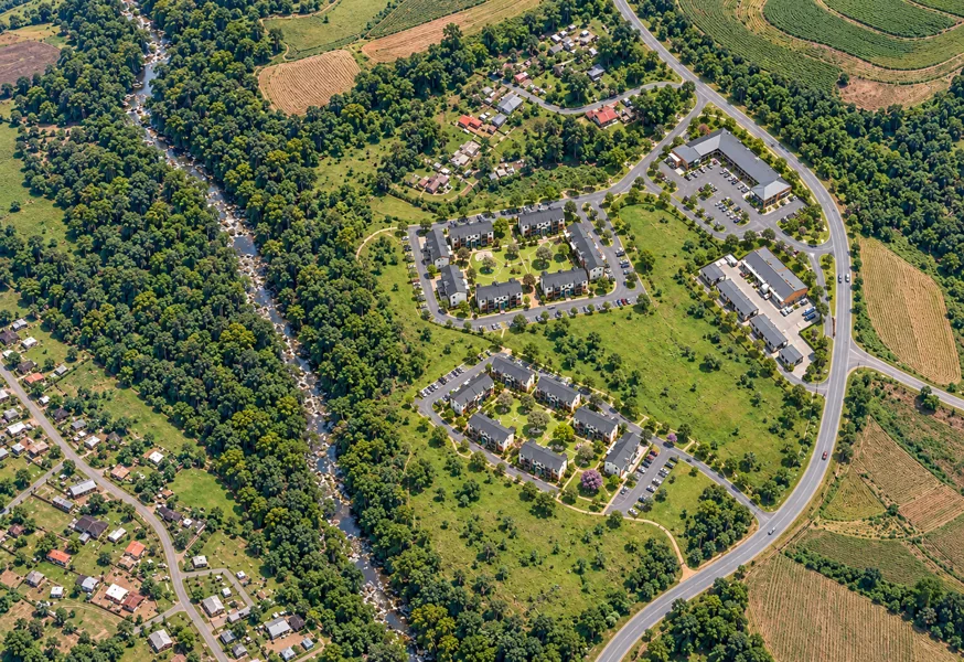 Architectural proposal visualisation: Mixed-use precinct & workspaces
