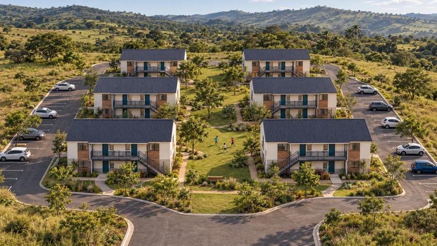 Architectural proposal visualisation: Courtyard residential living